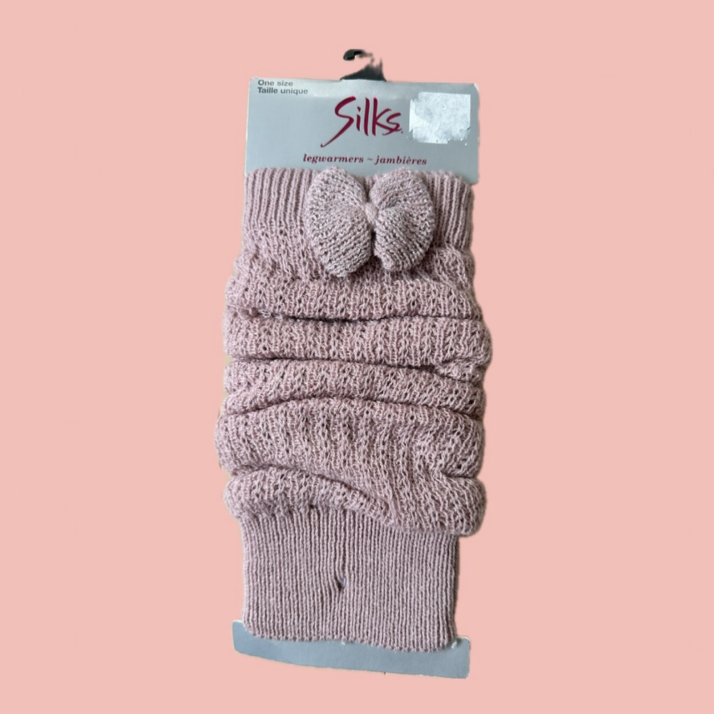Silks Pink Bow Leg Warmers Balletcore Coquette Slouchy Knit